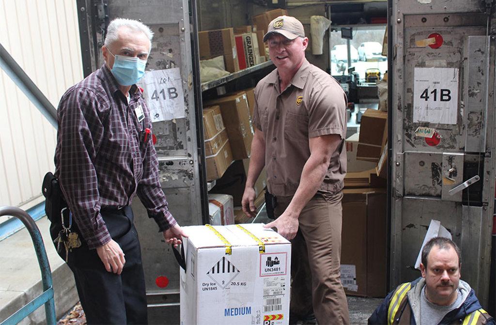 delivery of one of Western Pennsylvania's first shipments of COVID-19 vaccine