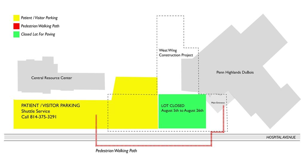 PH DuBois parking map Aug. 2019